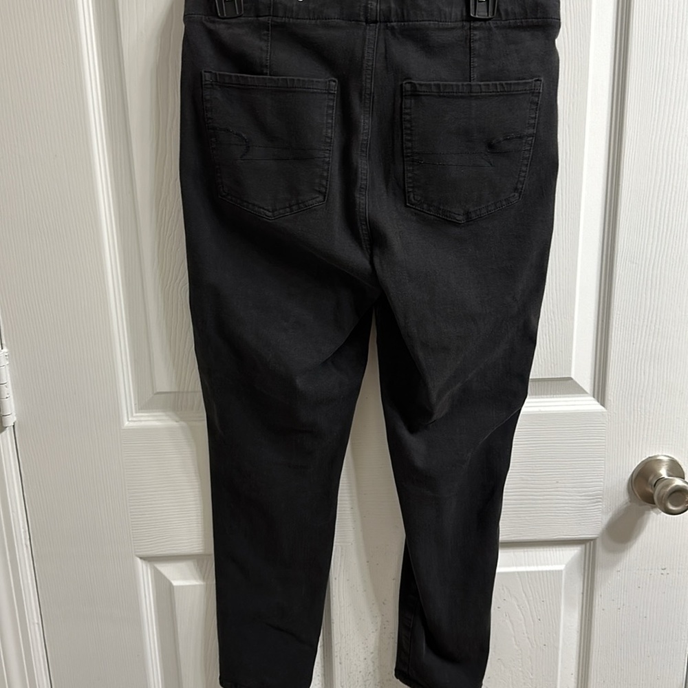 American Eagle Black Charcoal Lace Up Pull-On Jeggings Size 10 Short - Picture 2 of 6
